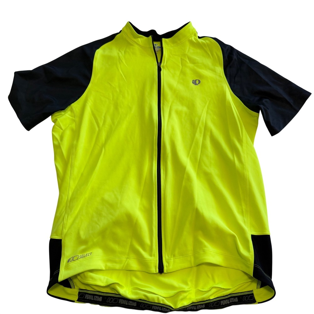 Pearl Izumi Mens Cycling Jersey XL Select Screaming Yellow Black Short Sleeve